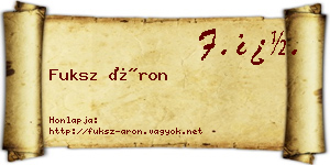 Fuksz Áron névjegykártya