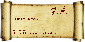 Fuksz Áron névjegykártya
