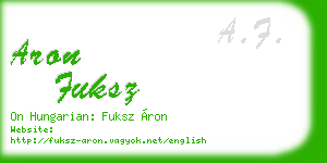 aron fuksz business card